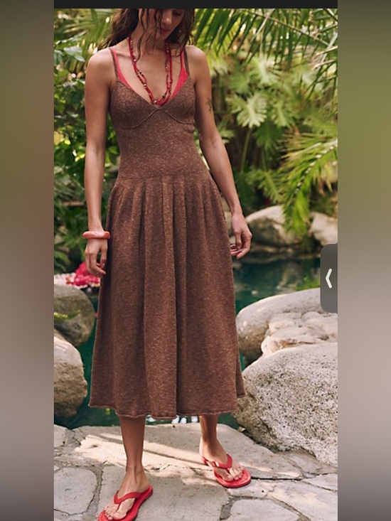 Free People Dresses & Skirts - Free People Ocean Tula Sleeveless Midi Dress with Spaghetti Straps